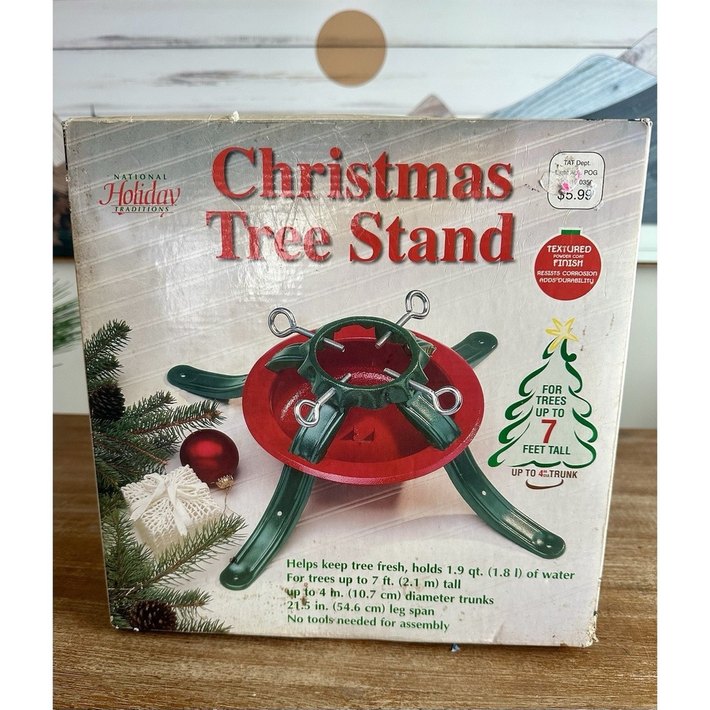 Vintage National Holiday Traditions Real Christmas Tree Stand Metal‎ NEW IN BOX